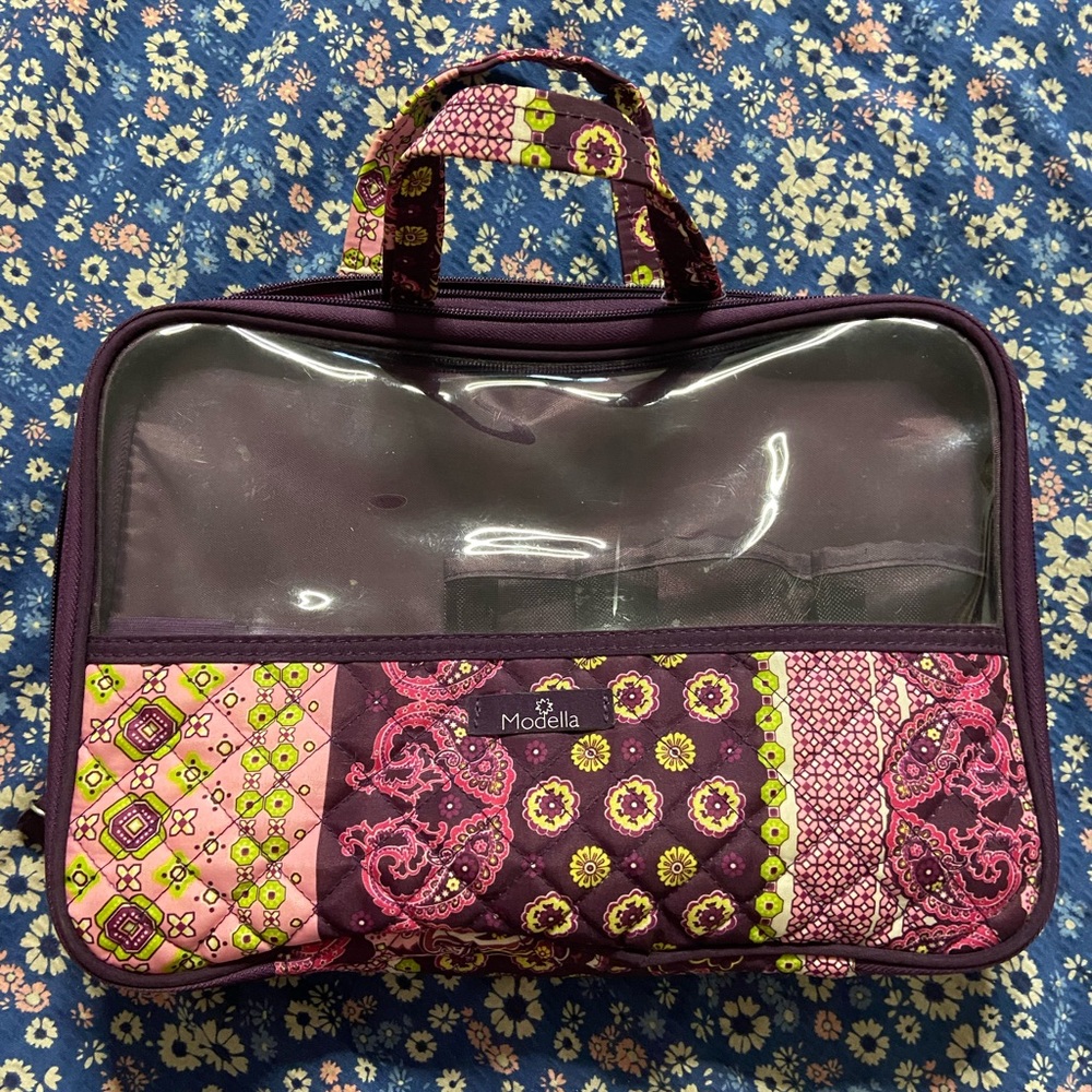 MODELLA Quilted Floral Travel Make-Up Bag